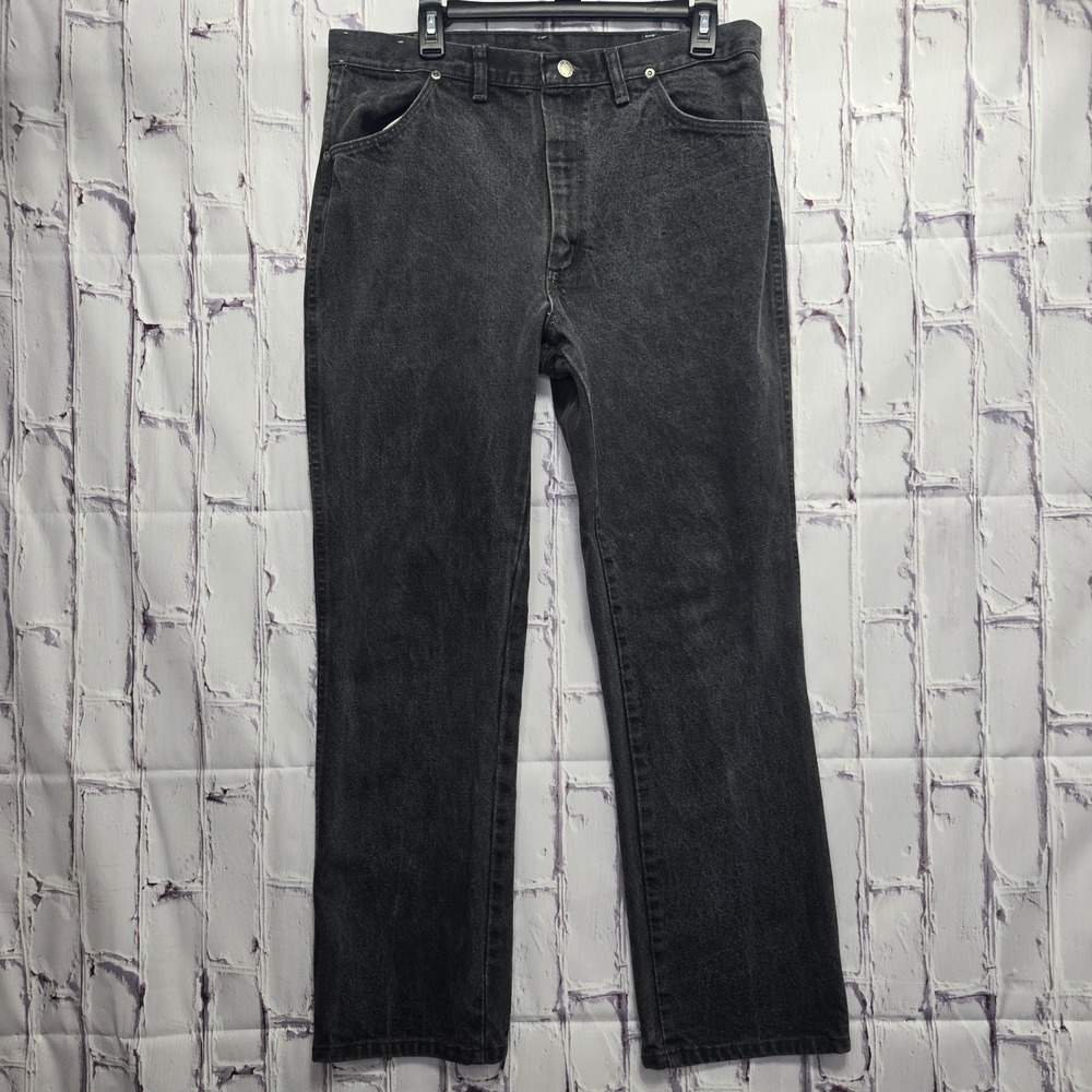 Vintage 70s 80s Rustler Jeans Mens‎ 36 Black Denim Straight Legged Actual 33x29